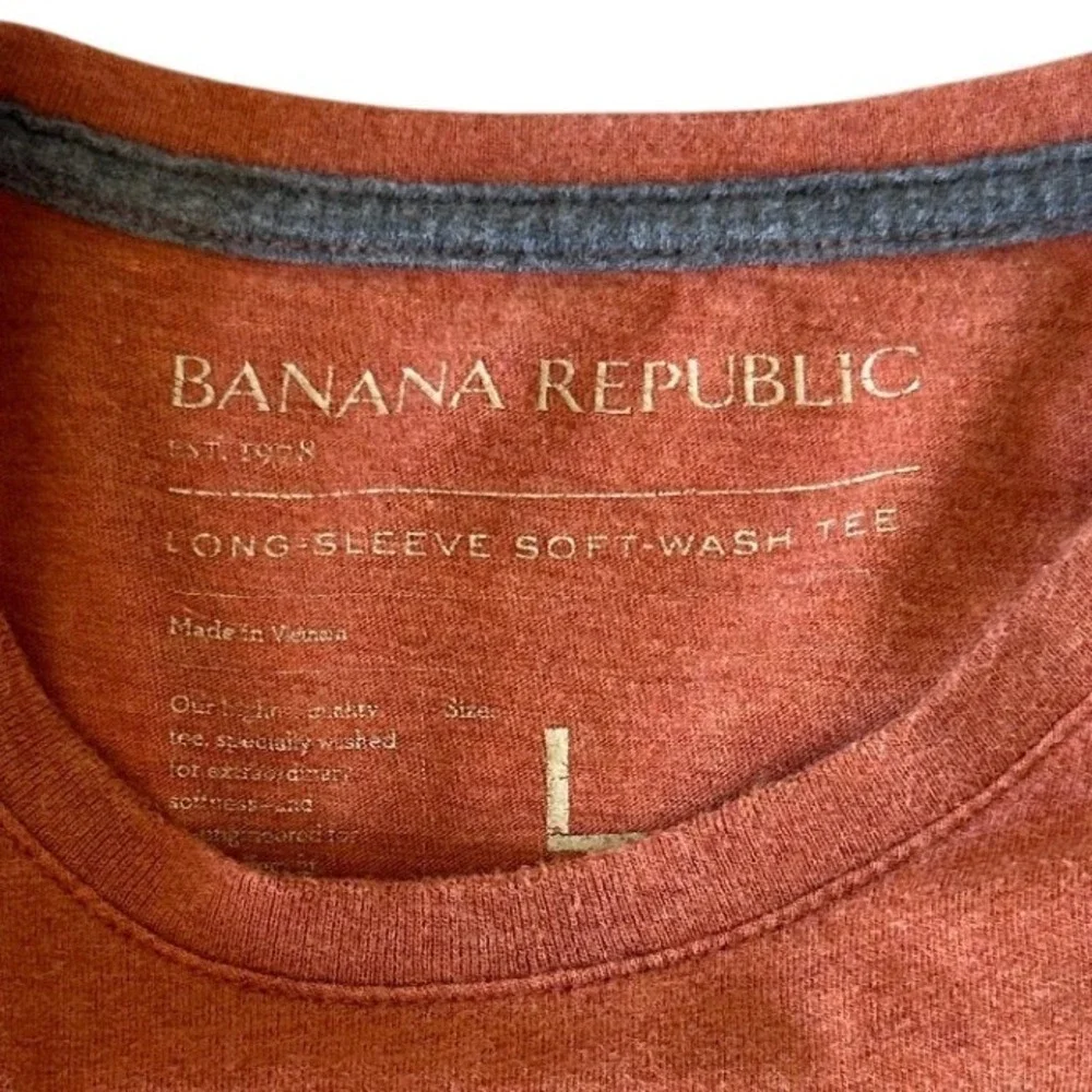 VTG 00s Banana Republic Long Sleeve Soft-Wash T Lagenlook Bundle Orange‎ Green L